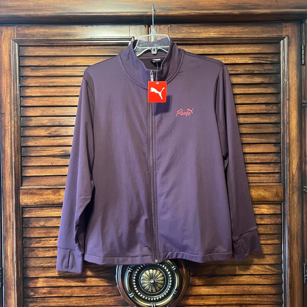 NWT‎ PUMA Women's Live in Stretch Dry Cell Jacket Full-Zip Purple Size 2X